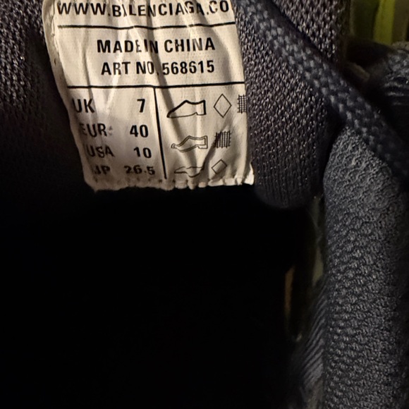 Balenciaga Vibrant Yellow and Gray Track 2 Athletic Shoes Sz 10 w/box - Picture 6 of 6